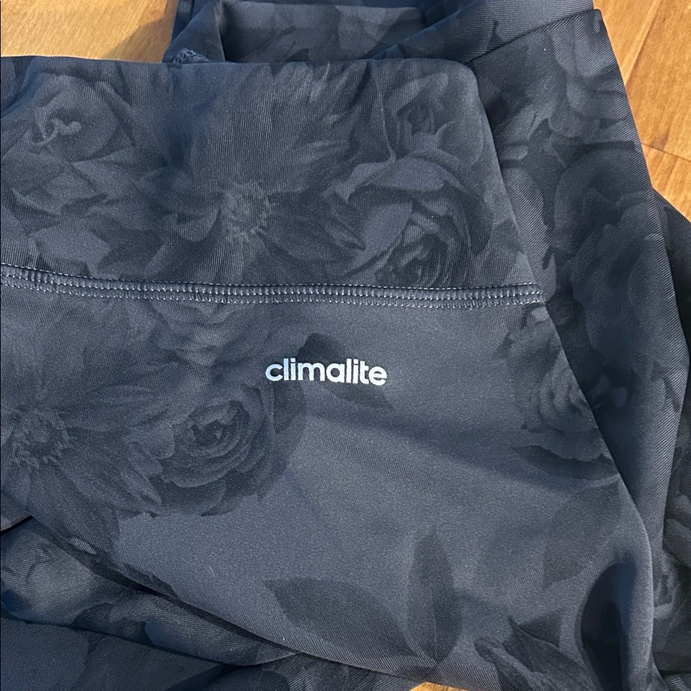 Adidas Dark Gray Floral Leggings M - Picture 4 of 4